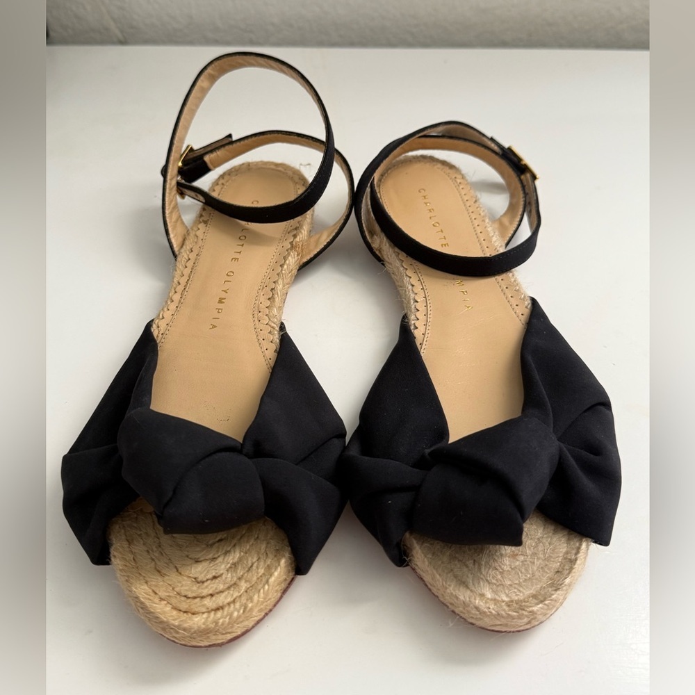 Charlotte Olympia made in Italy 🇮🇹 Black Espadrille Sandals size 5
